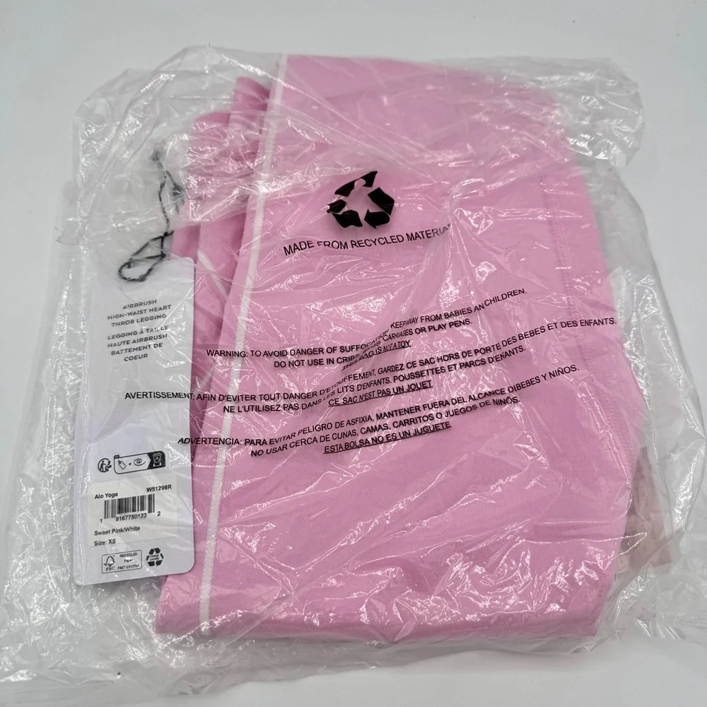 NWT Alo Airbrush High-Wasted Heart Throb Legging in Sweet Pink Yoga Brand new - Picture 9 of 16